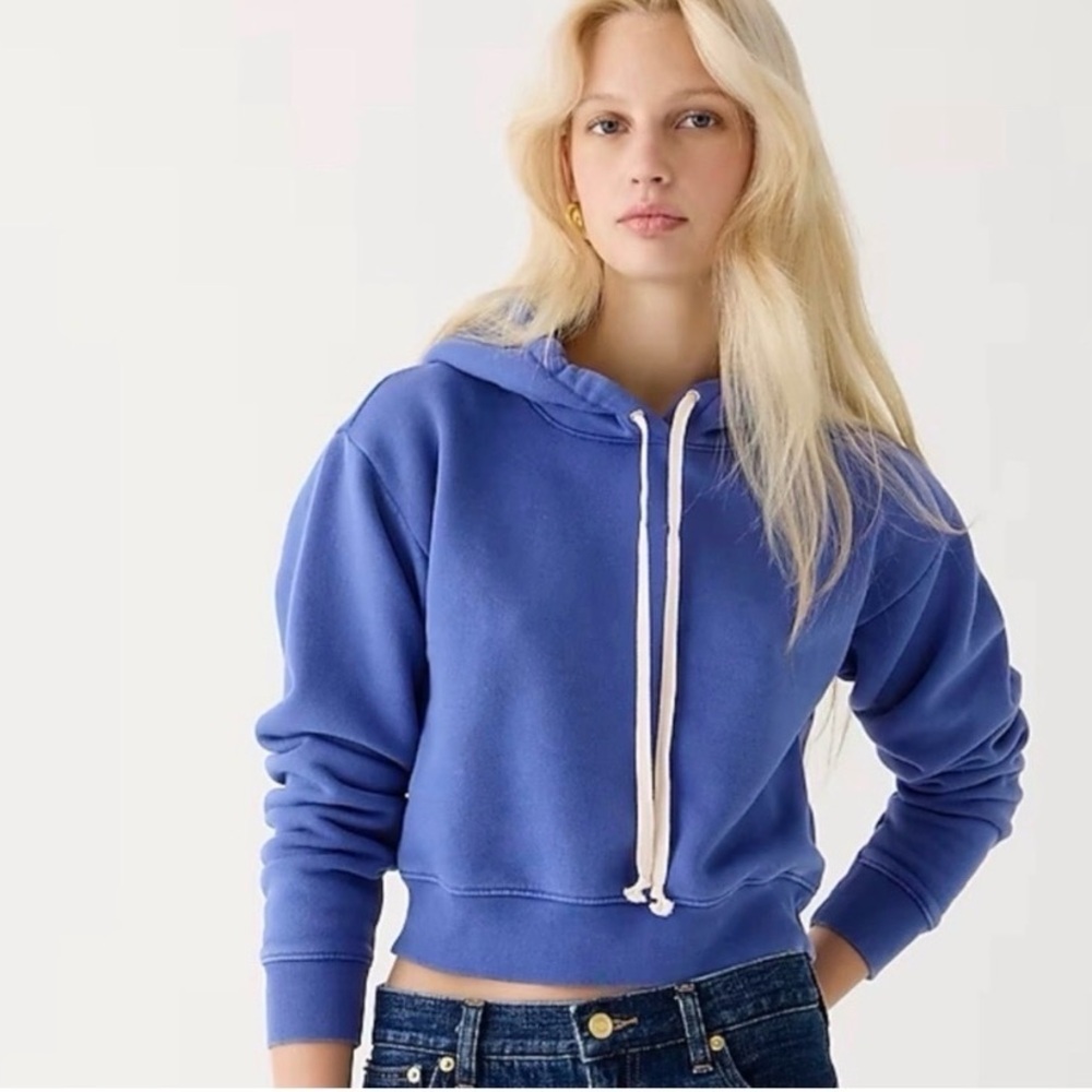 J. Crew Royal Blue Cropped Hoodie
